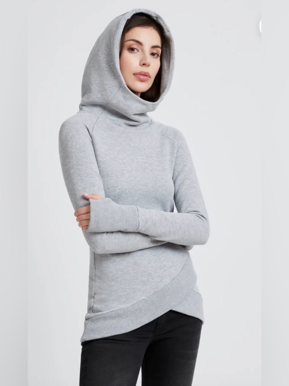 GUC Marcella Geneva French Terry Grey Hooded Pullover Sweater Size Small
